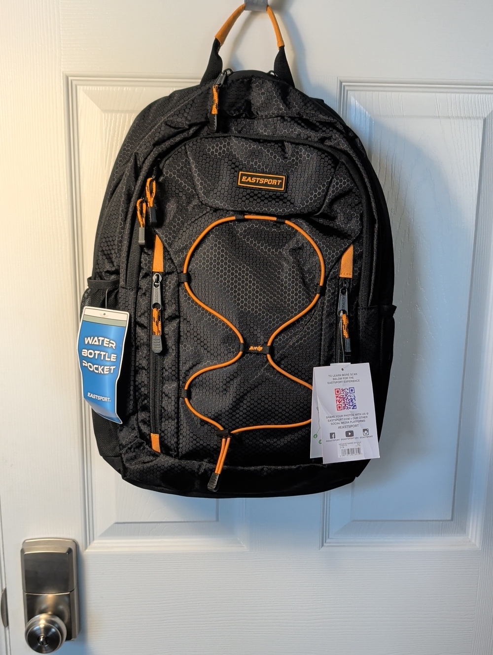 Black Backpack with Orange Accents — Men's Everyday Pack